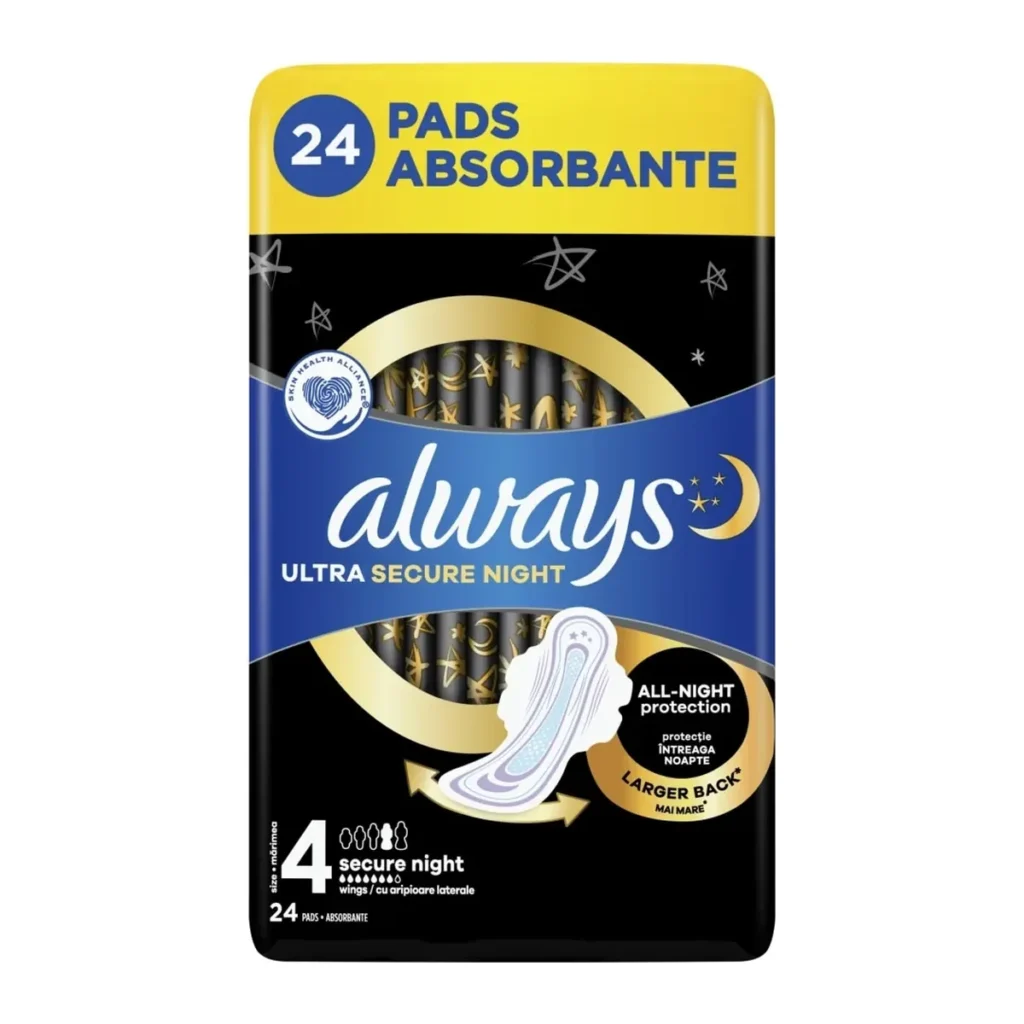 Absorbante Always Quattro Ultra Night, mărimea 4, 24 buc