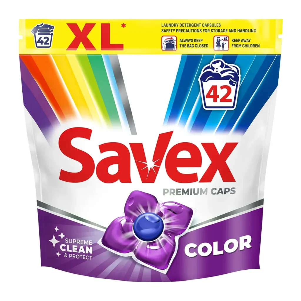 Capsule detergent Savex Gel Caps 2in1 Color, 42 buc