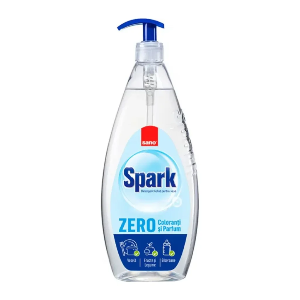 Detergent de vase Sano Spark Zero Coloranți și Parfumanți, 1 L