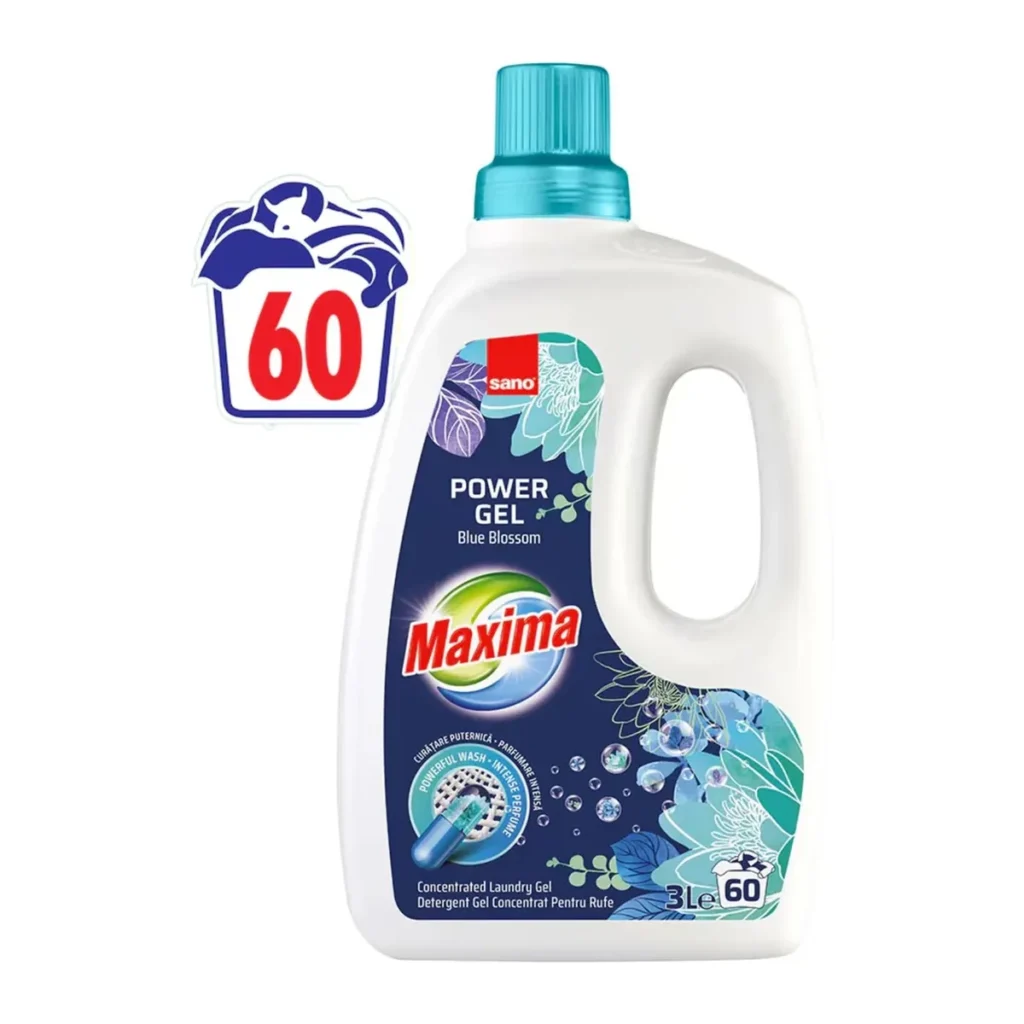 Detergent lichid Sano Maxima Power Gel Blue Blossom, 60 spălări
