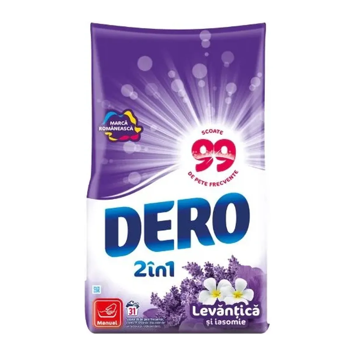 Detergent pudră Dero Manual 2in1 Lavandă