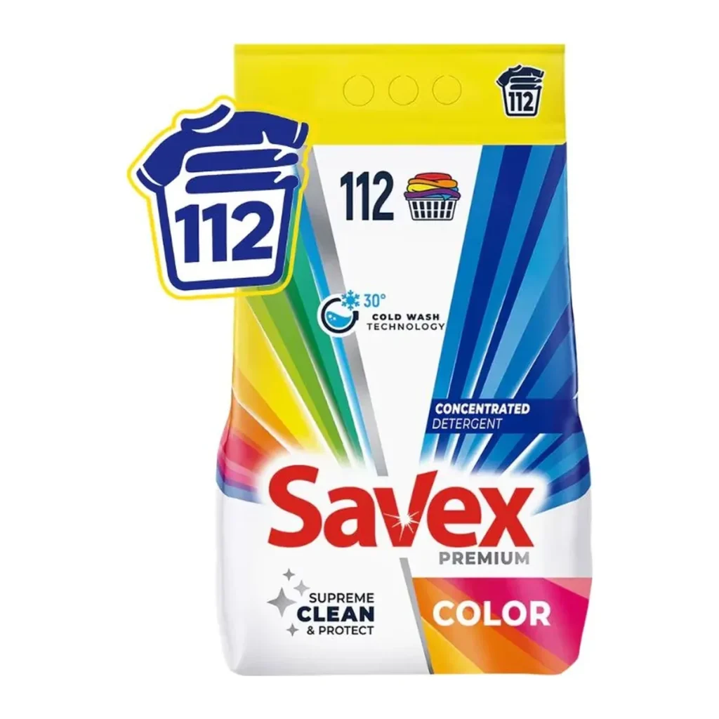 Detergent pudră Savex Color, 112 spălări