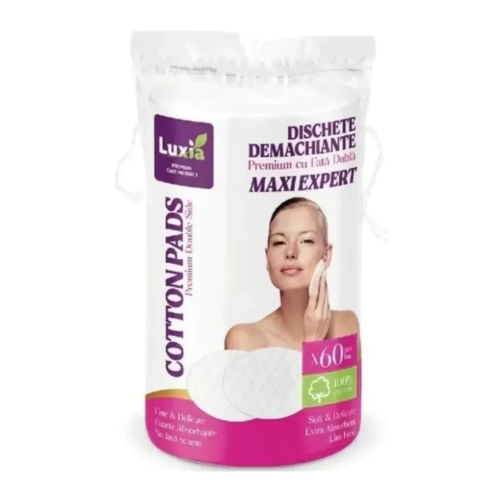 Dischete demachiante Luxia 100% Embosate Maxi Față Dublă, 60 buc