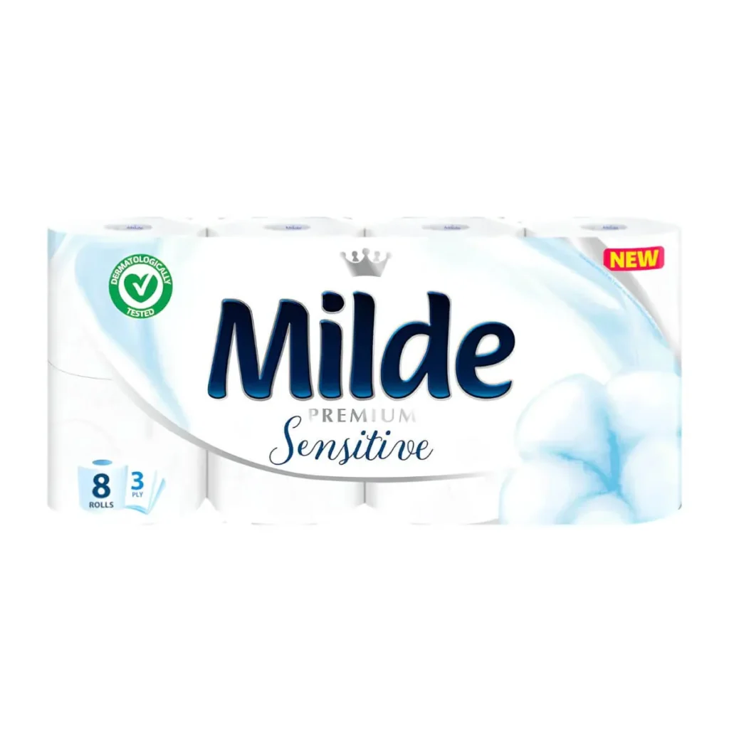 Hârtie igienică Milde Sensitive, 3 straturi, 8 role
