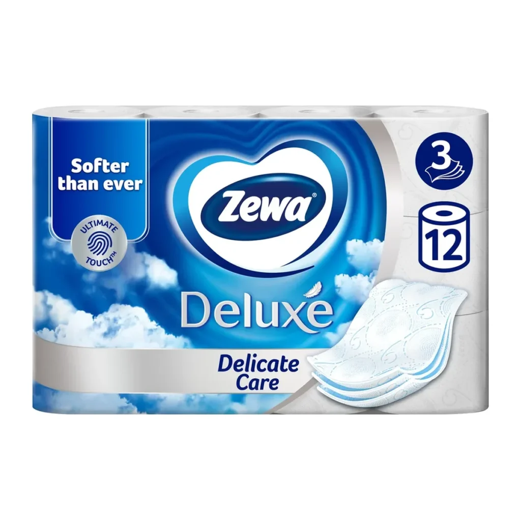 Hârtie igienică Zewa delicate Care, 3 straturi, 12 role