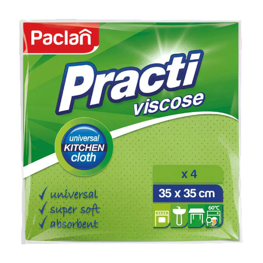 Lavete universale Paclan vâscoză, 35 x 35 cm, 4 buc