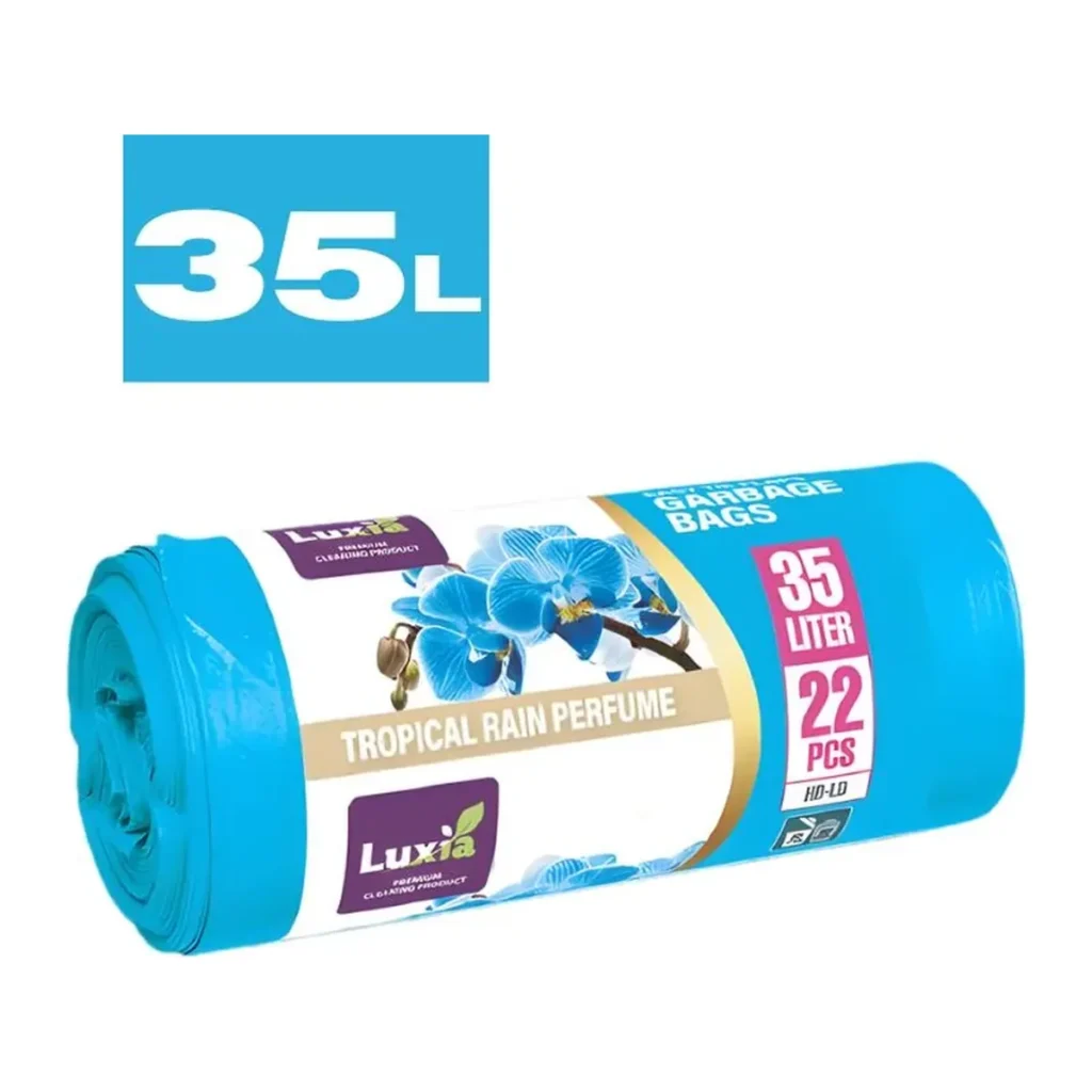Saci menajeri Luxia Aroma Tropical Rain cu Urechi HD-LD, 35 L, 22 buc