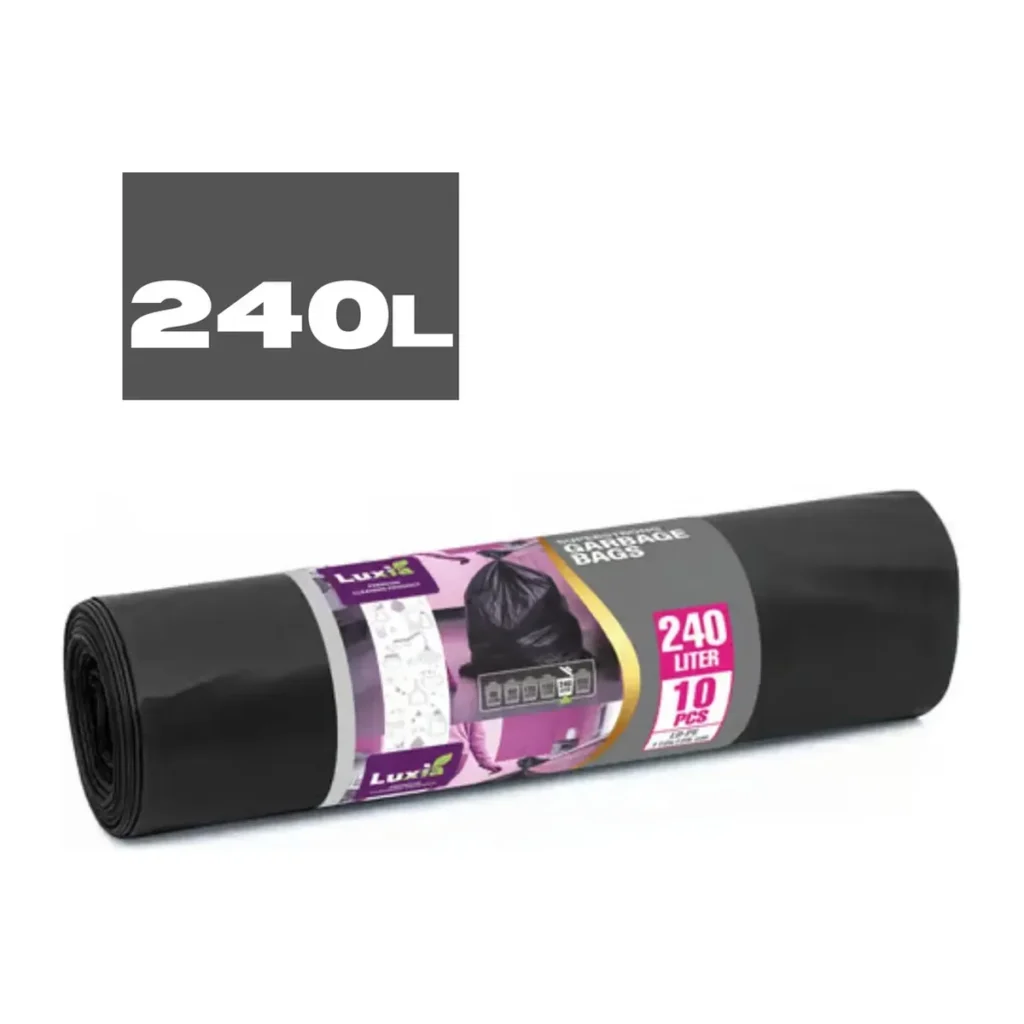 Saci menajeri Luxia Ultrarezistenți LDPE, 240 L, 10 buc