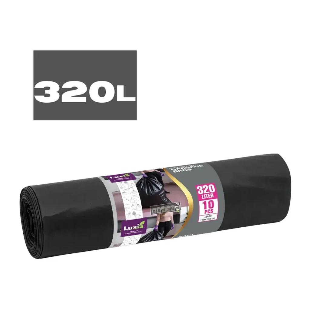 Saci menajeri Luxia Ultrarezistenți LDPE, 320 L, 10 buc