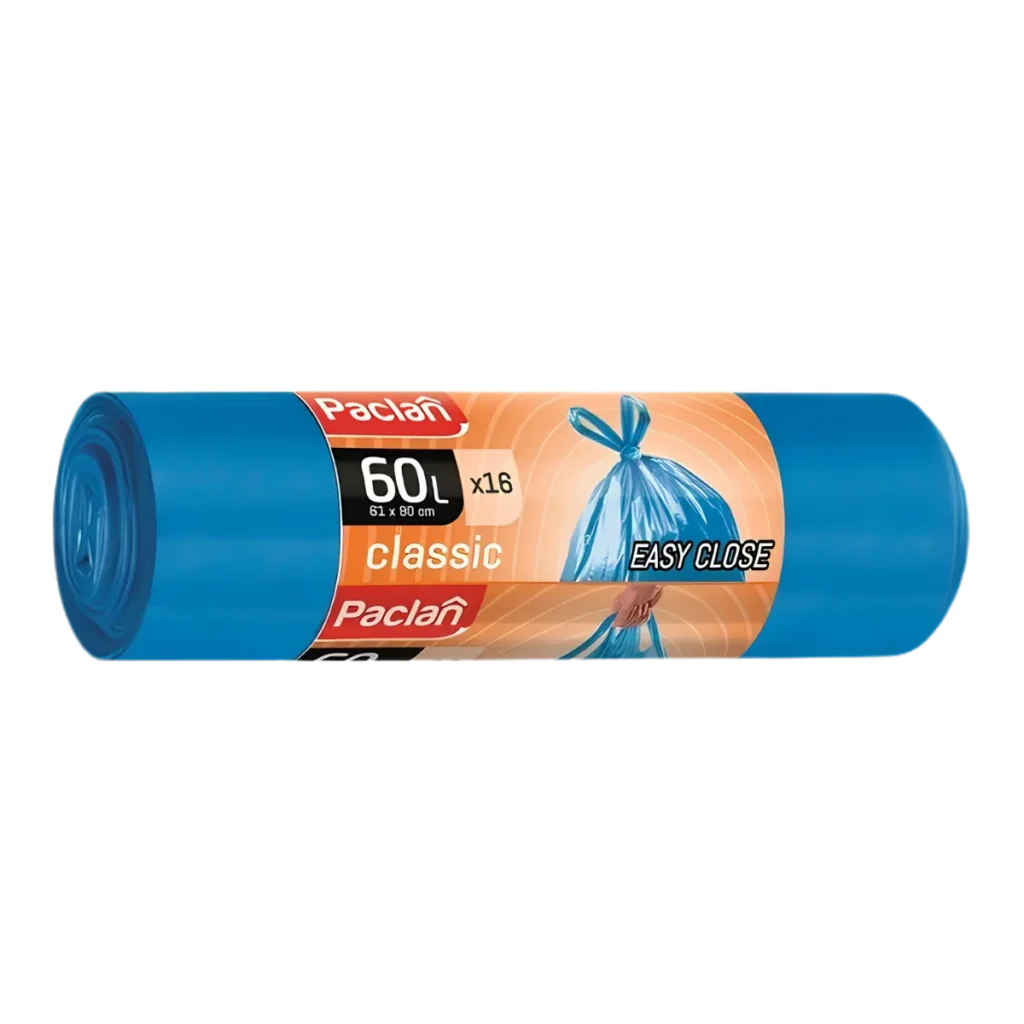 Saci menajeri Paclan Clasic Handy Bags cu Mâner, 60 L, 16 buc