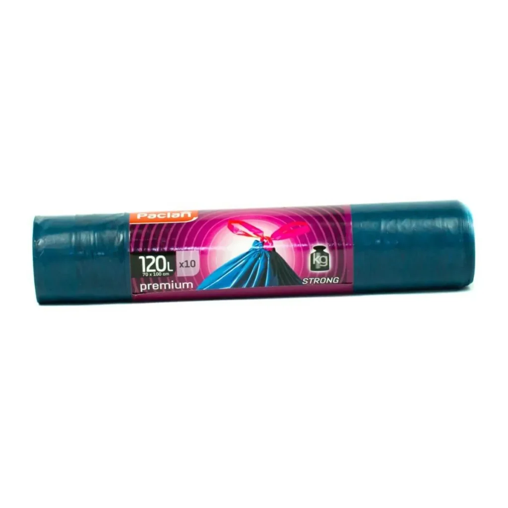 Saci menajeri Paclan Premium cu Șnur, 120 L, 10 buc