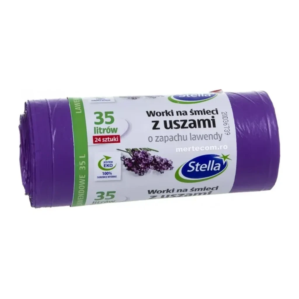 Saci menajeri ST, 35 L, 24 buc, lavandă, parfumați, cu urechi