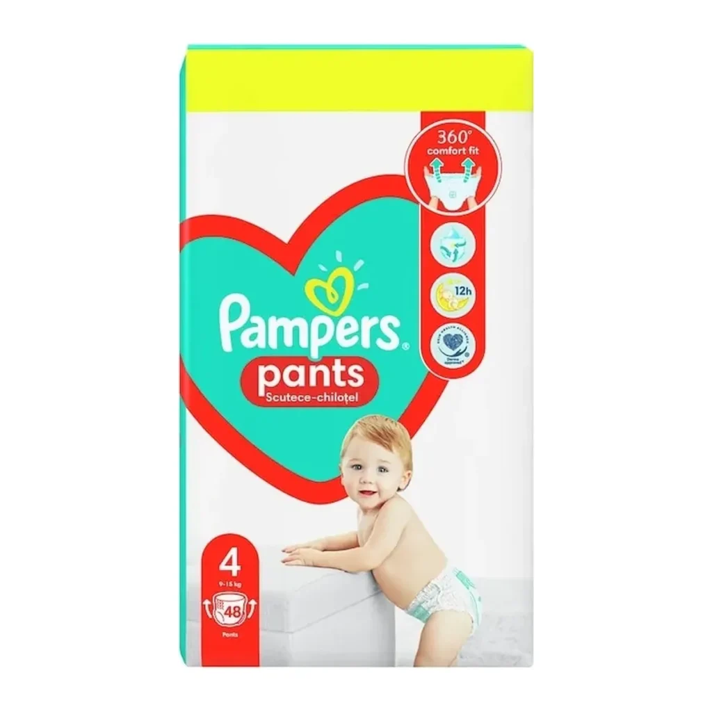 Scutece chilotel Pampers Pants nr.4 (9-15 kg), 48 buc