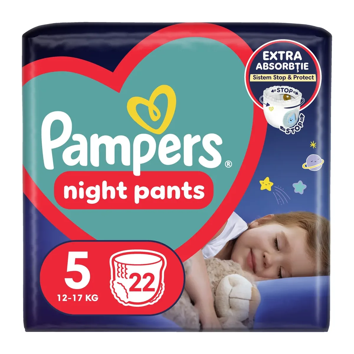 Scutece chilotel Pampers Pants Night nr.5 (12-17 kg) Value Pack