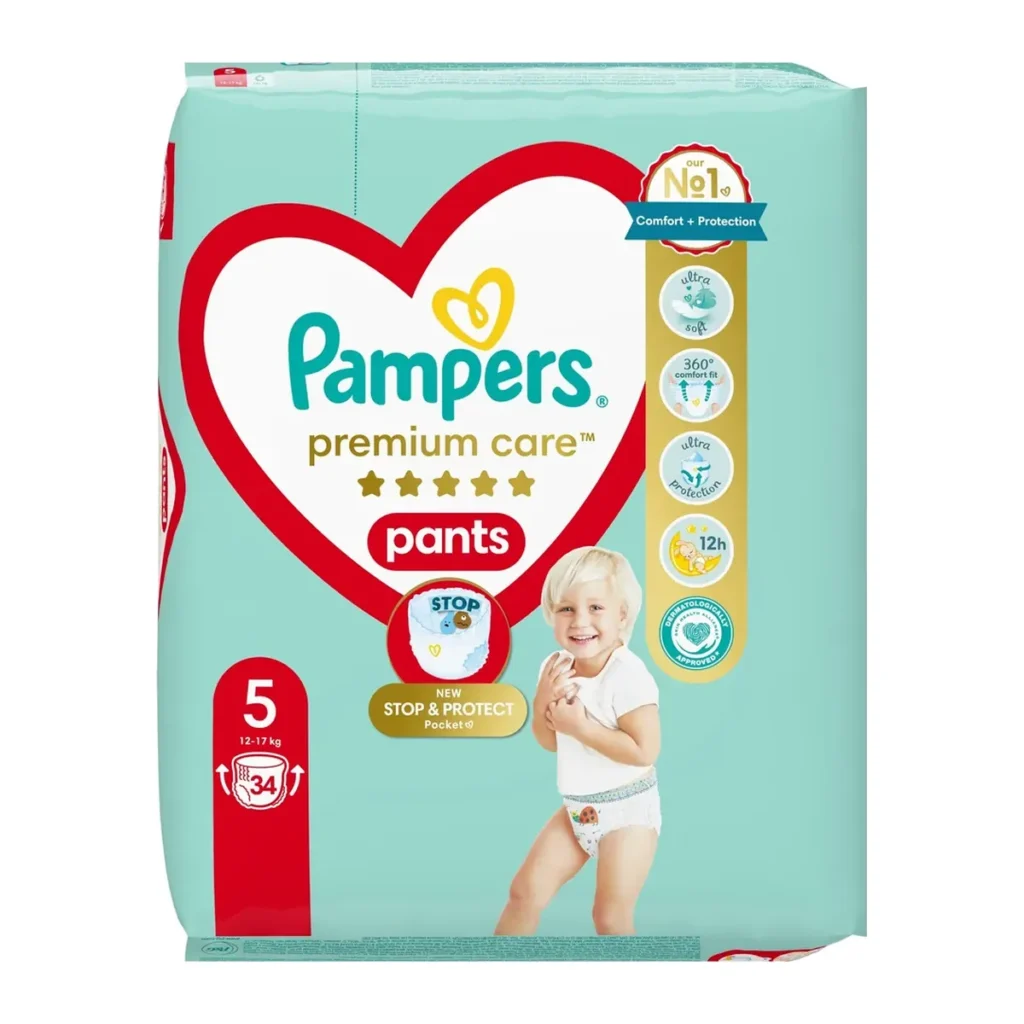 Scutece Pampers Premium Pants Value Pack mărimea 5, 34 buc