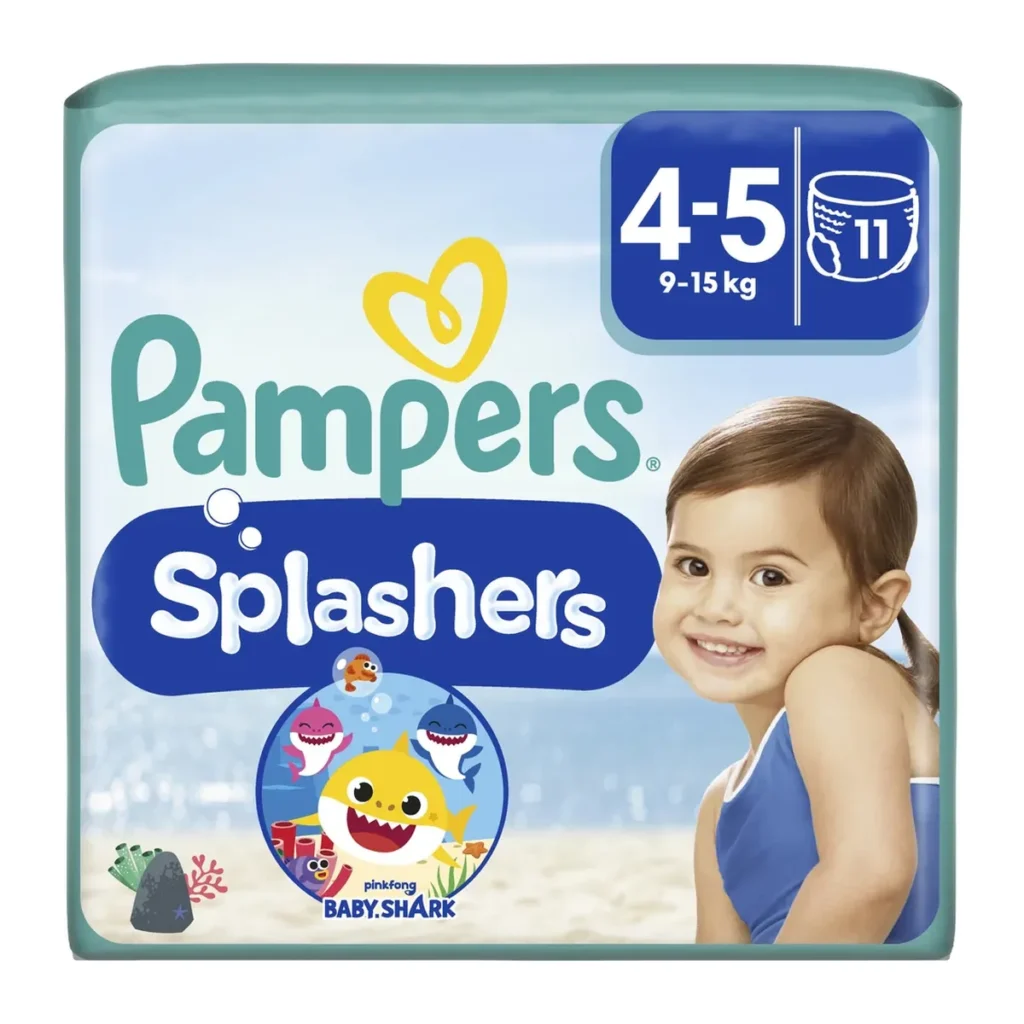 Scutece Pampers Splash mărimea 4-5 Shark, 9–15 kg, 11 buc