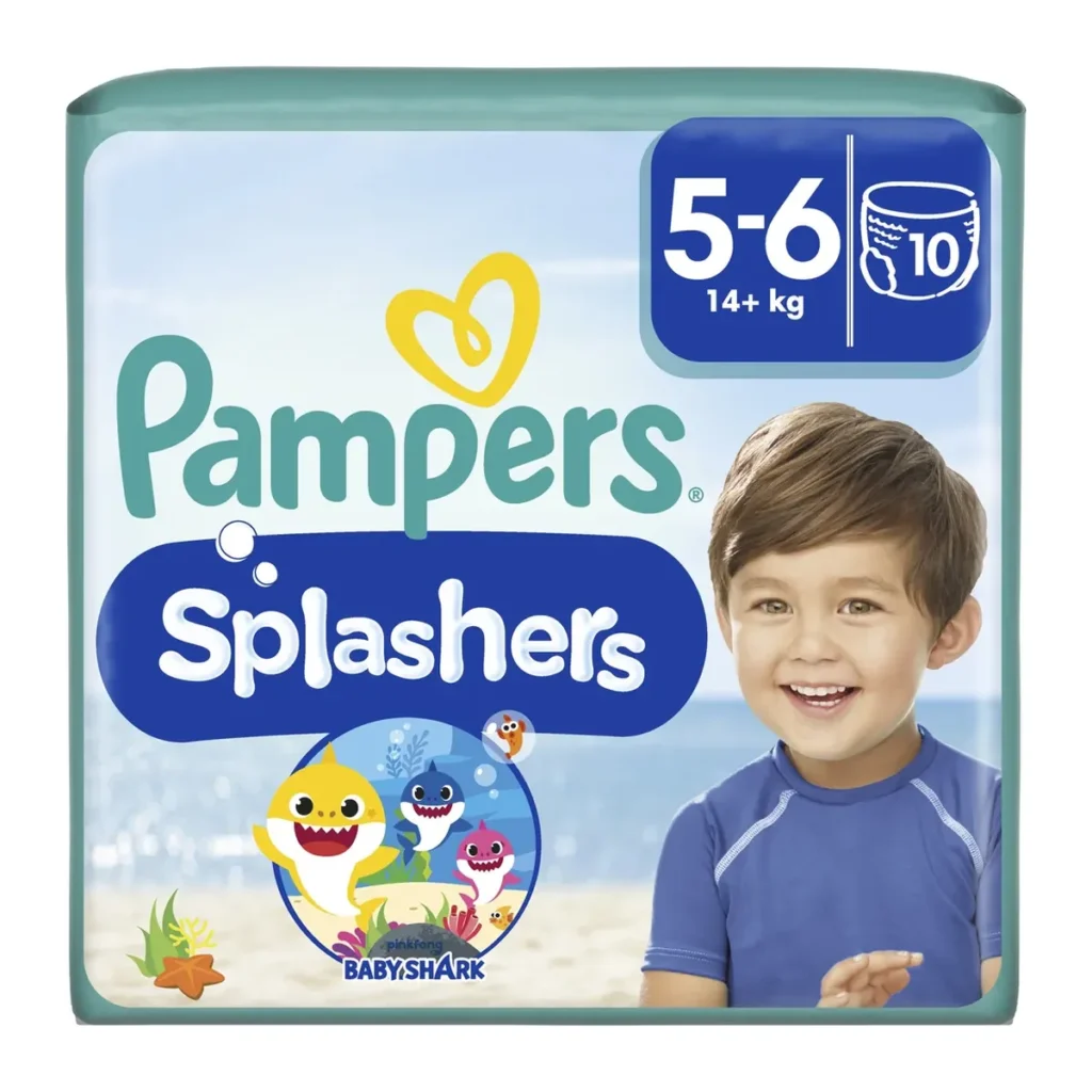 Scutece Pampers Splash mărimea 5-6 Shark, 14+ kg, 10 buc