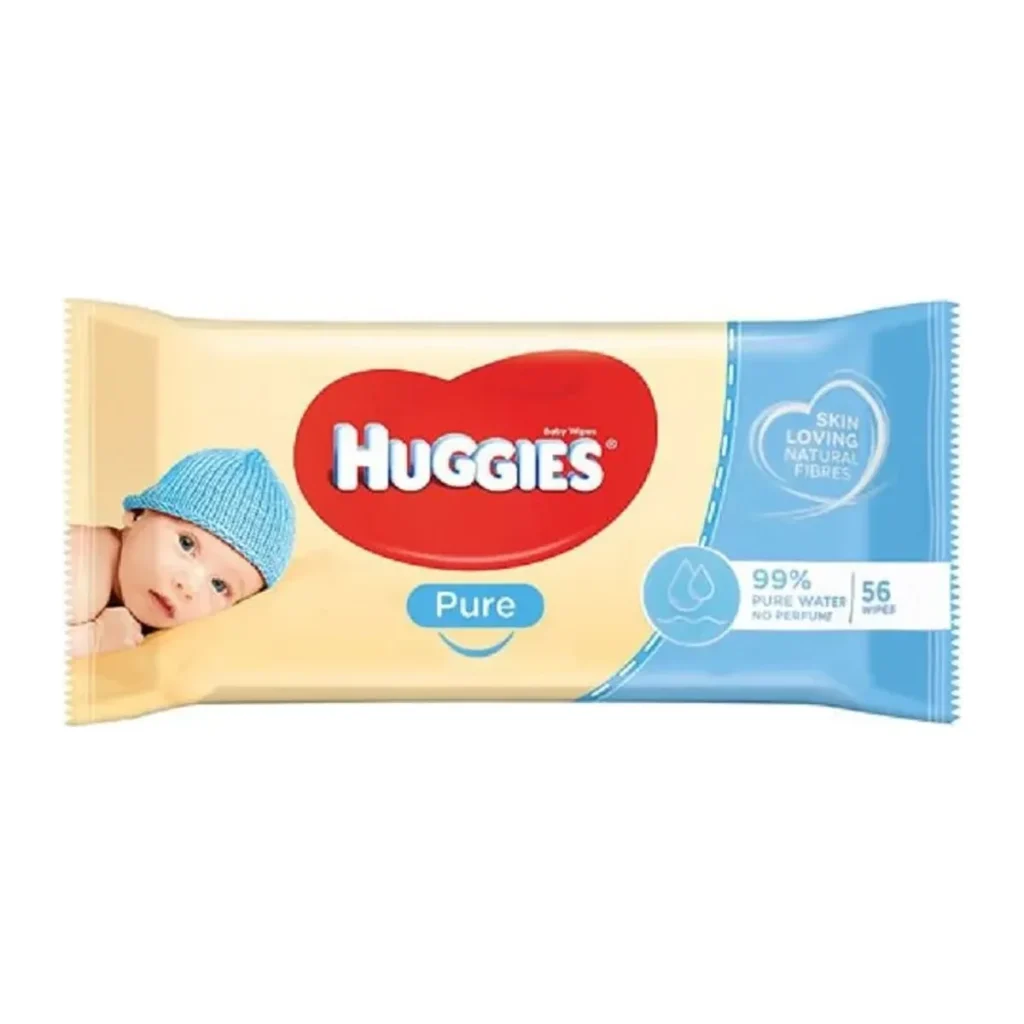 Șervețele umede Huggies Baby Pure, 56 buc
