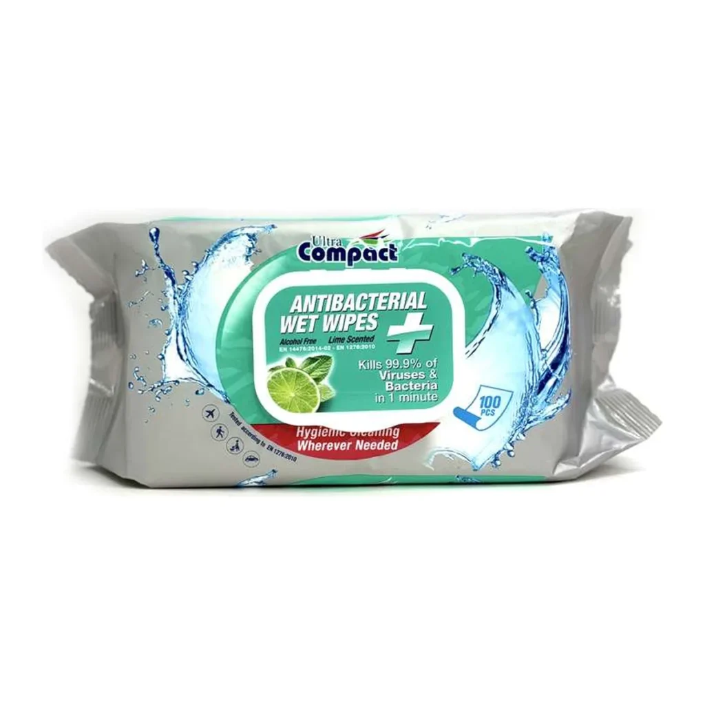 Șervețele umede UC Antibacterian Lime, 100 buc