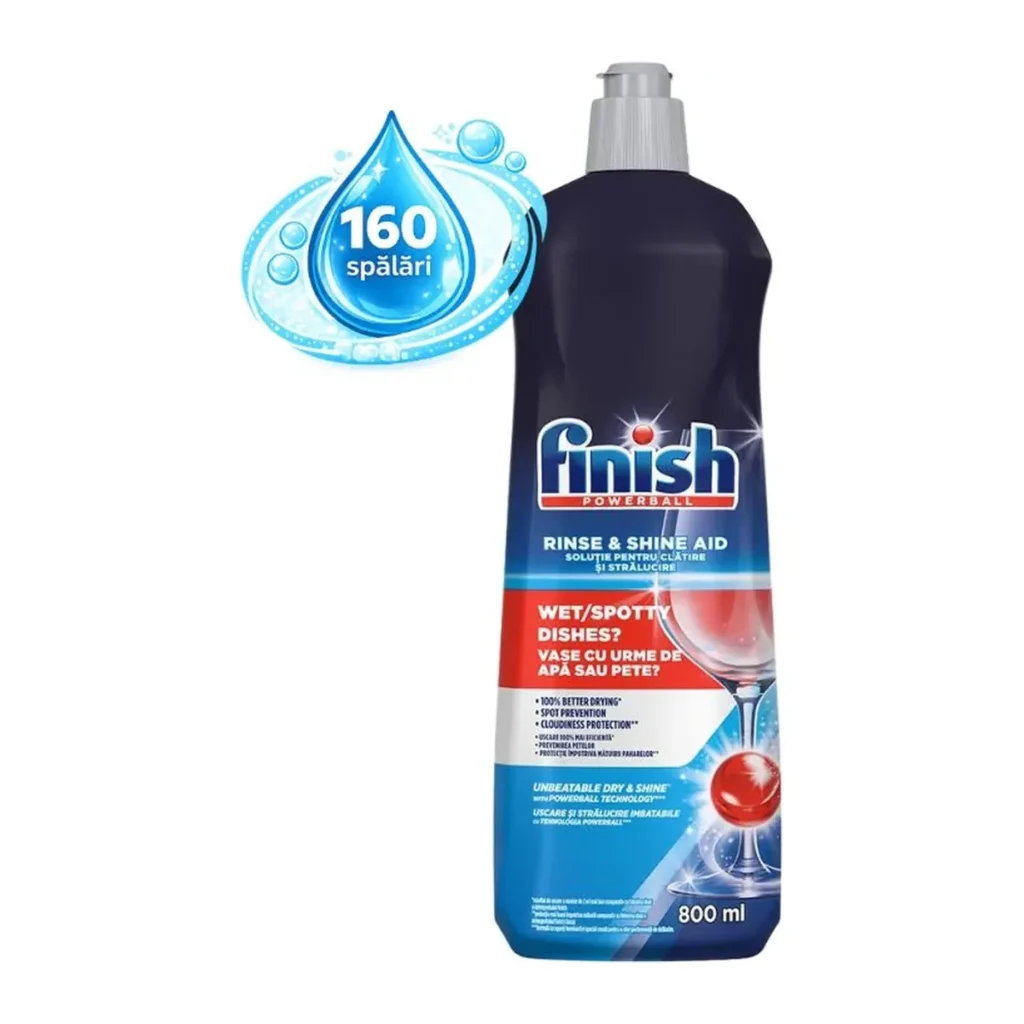 Soluție de clătire vase Finish Rinse Shine Aid, 800 ml