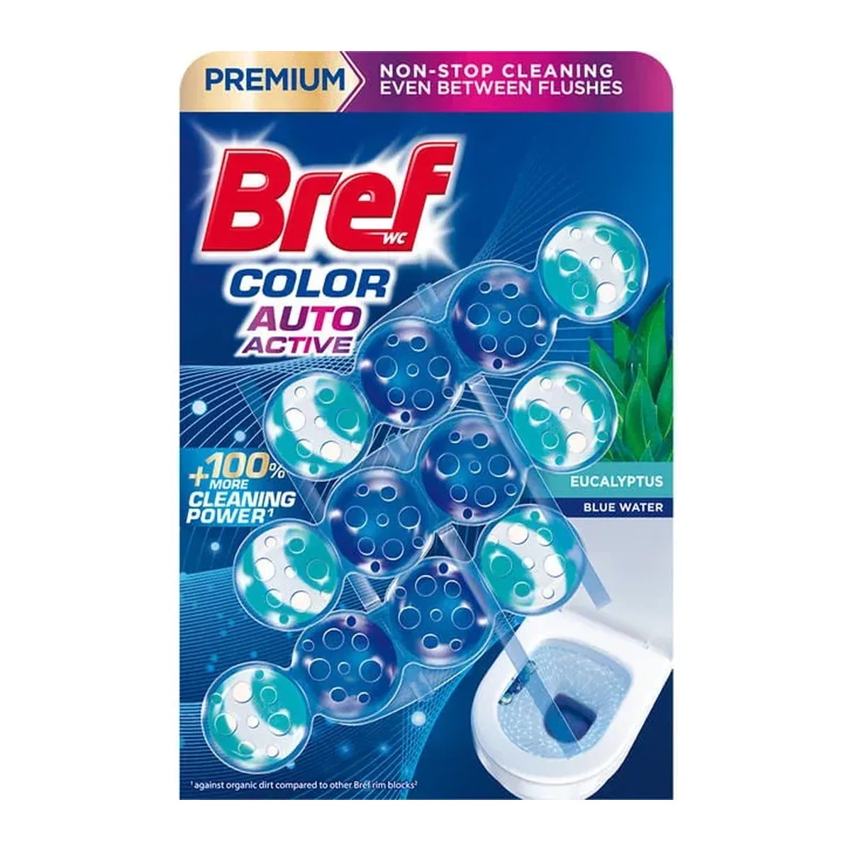 Soluție WC Bref Color Water Eucalyptus 3x50 g