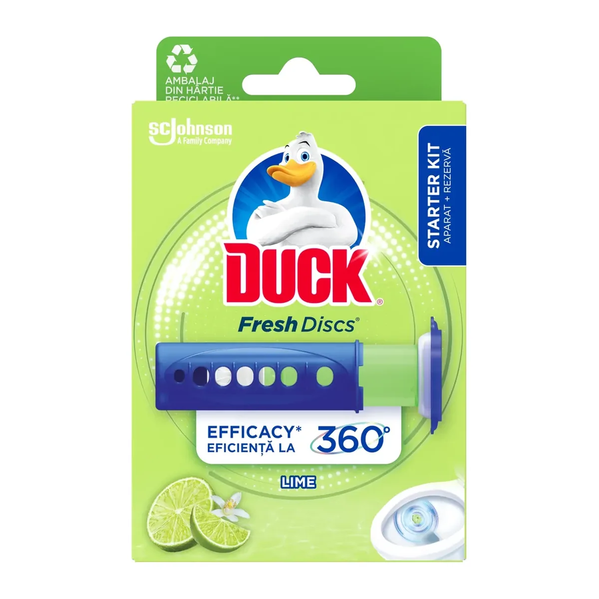 Soluție WC Duck Fresh Discs Lime Aparat