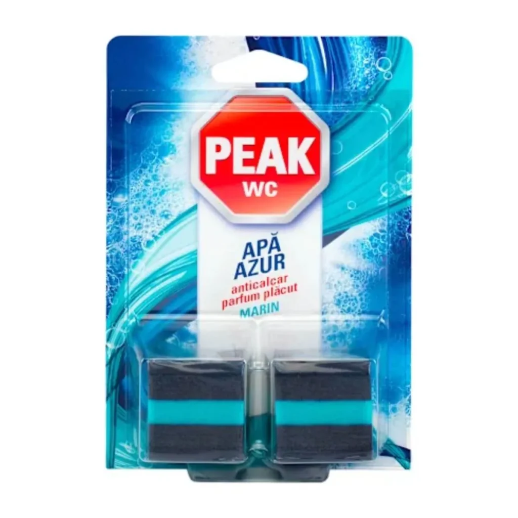 Soluție WC Peak Tablete Apă Azur Marin, 2 x 50 g