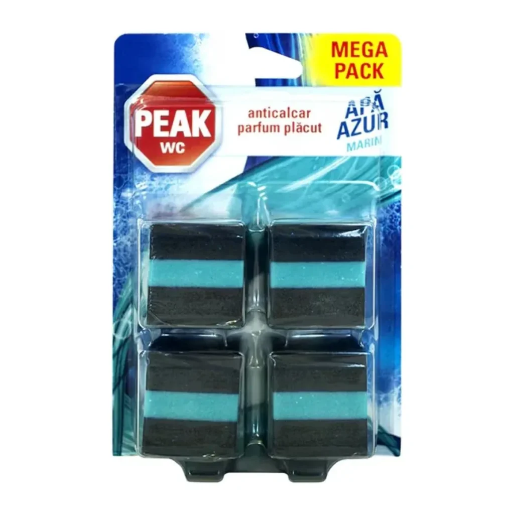 Soluție WC Peak Tablete Safir, 4 x 50 g