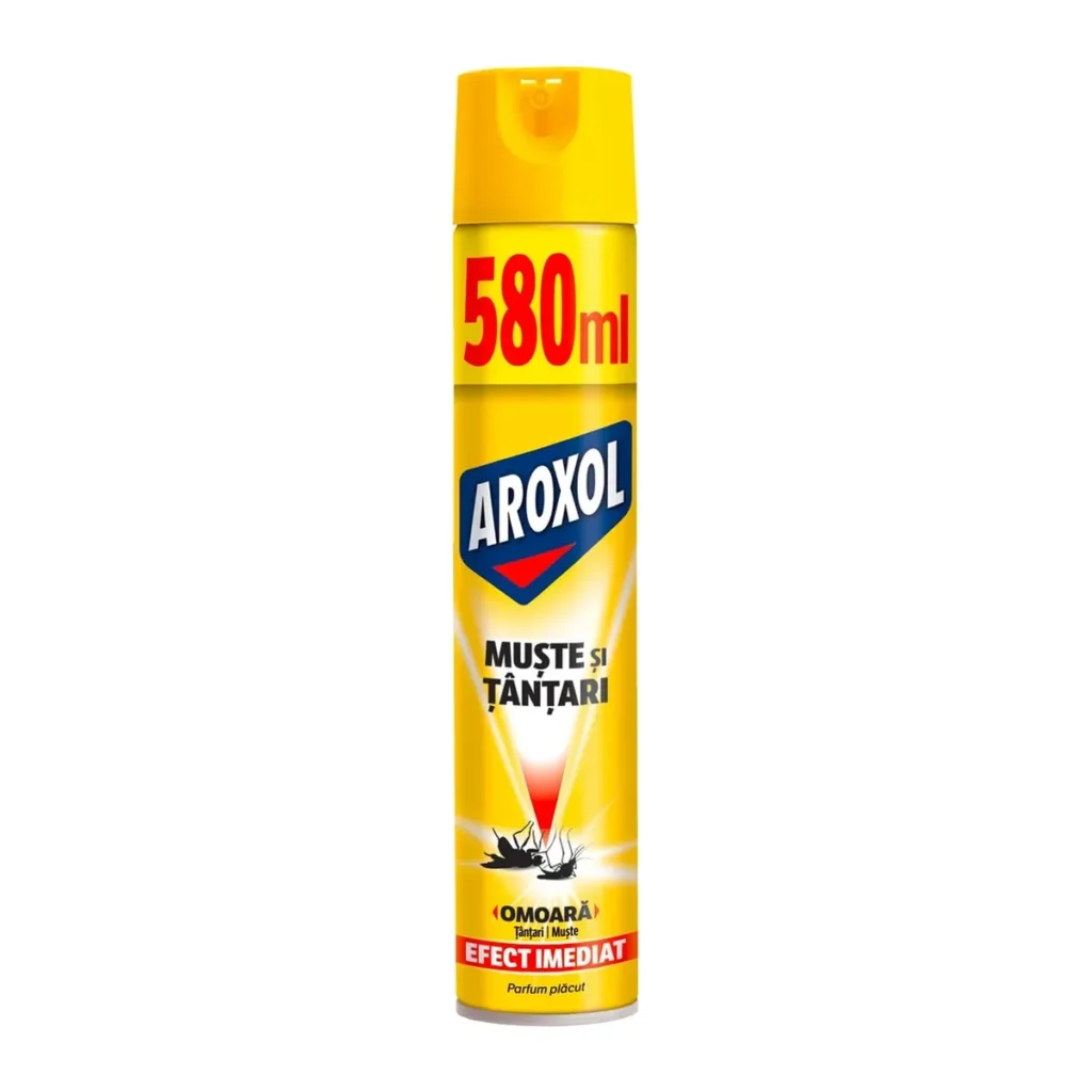 Spray insecticid Aroxol Muște și Țânțari, 580 ml