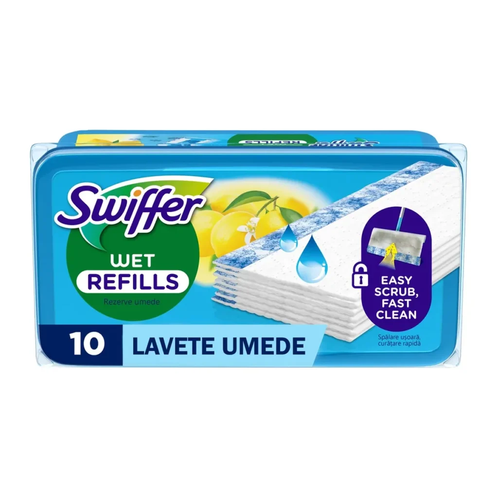 Lavete umede Swiffer Floor, 10 buc