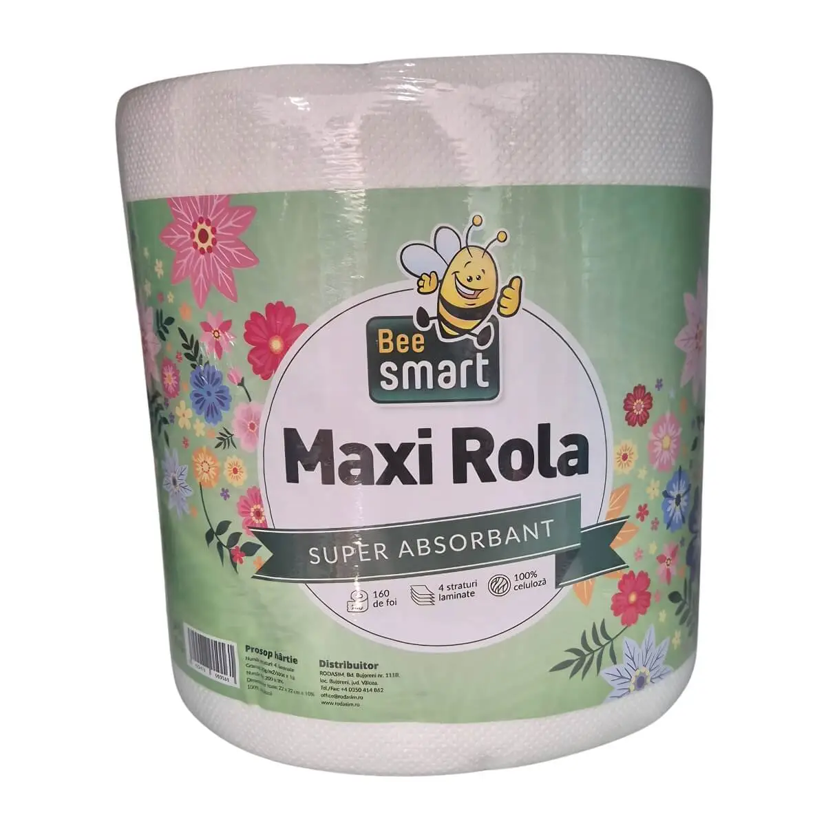 Prosoape de hârtie Bee Smart Maxi Verde, 160 foi, 4 straturi